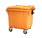 Мусорный контейнер 1100 л. с крышкой (1377*1077*1368) оранжевый