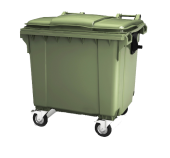 Мусорный контейнер 1100 л. с крышкой (1377*1077*1368) зеленый