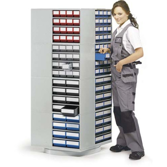 Напольная поворотная стойка в комплекте с усиленными металлическими кассетницами фото в магазине Sklad102.ru