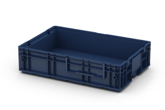 Ящик полимерный многооборотный R-KLT 6415 (594*396*147) цвет темно синий фото в магазине Sklad102.ru