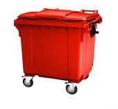 Мусорный контейнер 1100 л. с крышкой (1377*1077*1368) красный