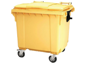 Мусорный контейнер 1100 л. с крышкой (1377*1077*1368) желтый