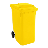 Мусорный контейнер 240 л. с крышкой (721*582*1069) желтый